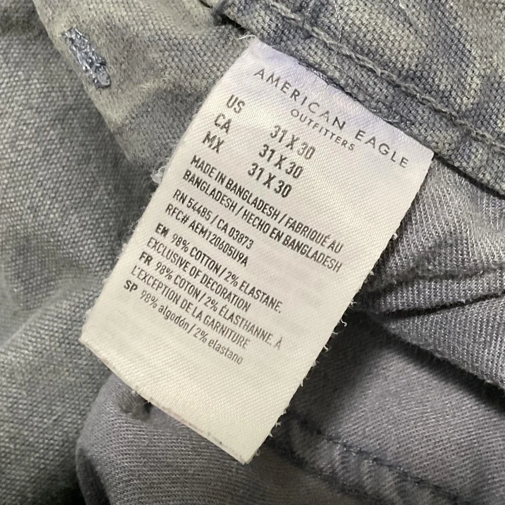 American Eagle Outfitters Pants Mens‎ 31x30 Gray Flex Carpenter Cargo Denim